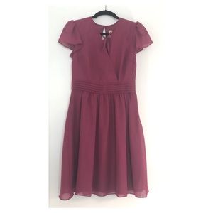 Modcloth Surplice A-Line Dress with Flutter Sleeve